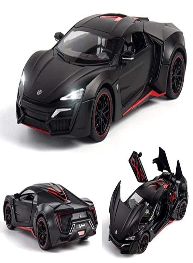 TONIRY 1:24 Scale Exclusive Alloy Metal Pull Back Die-Cast Car Scale Model With Sound Light Mini Auto Toy For Kids Metal Model Toy Car With Sound And Light, Black - Image 1